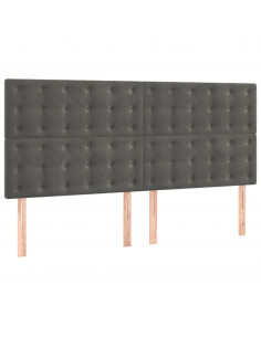 Giroletto a Molle con Materasso Grigio Scuro 160x200 cm Velluto 2