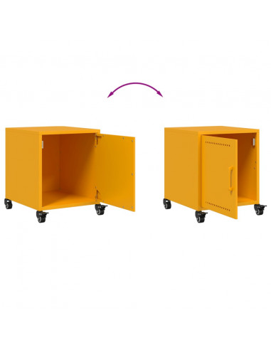 Comodino Giallo Senape 36x39x43,5 cm in Acciaio