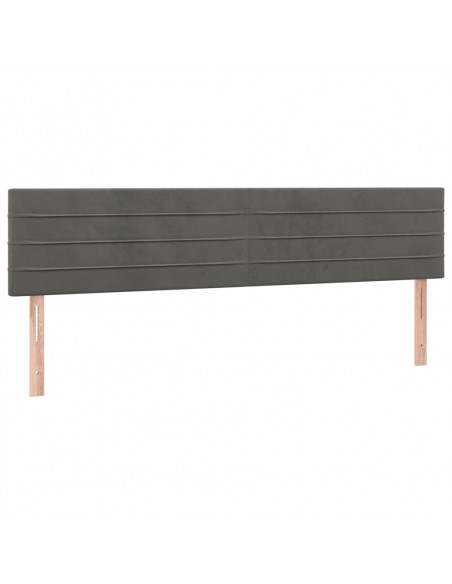 Giroletto a Molle con Materasso Grigio Scuro 160x200 cm Velluto