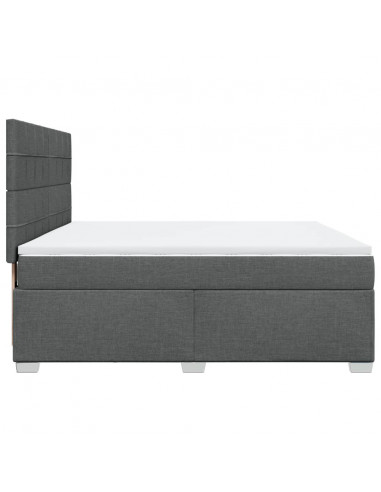 Giroletto a Molle con Materasso Grigio Scuro 180x200 cm Tessuto