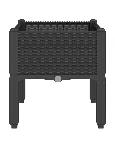 Fioriera da Giardino con Gambe Nera 40x40x42 cm in PP