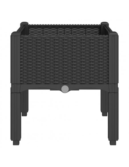 Fioriera da Giardino con Gambe Nera 40x40x42 cm in PP
