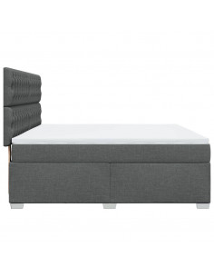 Giroletto a Molle con Materasso Grigio Scuro 180x200 cm Tessuto 2