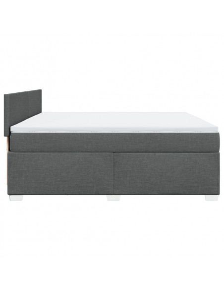 Giroletto a Molle con Materasso Grigio Scuro 180x200 cm Tessuto