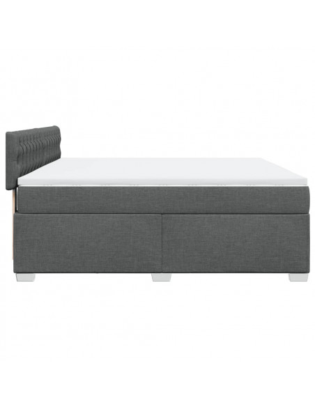 Giroletto a Molle con Materasso Grigio Scuro 180x200 cm Tessuto