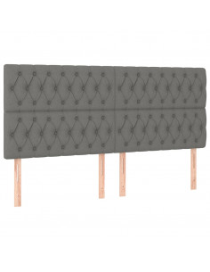 Giroletto a Molle con Materasso Grigio Scuro 180x200 cm Tessuto