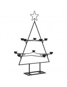 Albero di Natale Decorativo in Metallo Nero 75 cm 2