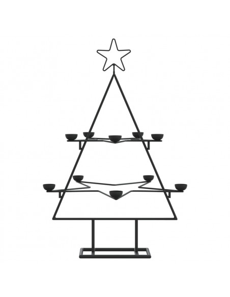 Albero di Natale Decorativo in Metallo Nero 75 cm