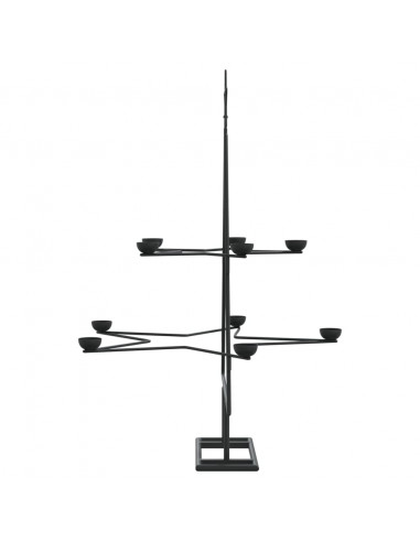 Albero di Natale Decorativo in Metallo Nero 75 cm