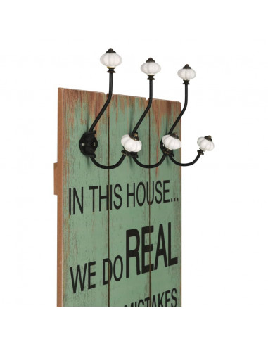 Appendiabiti da Parete con 6 Ganci HAPPY LOVE 120x40 cm