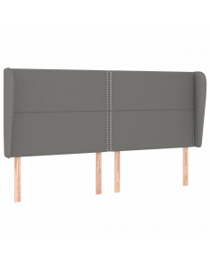 Giroletto a Molle con Materasso Grigio Scuro 180x200 cm Tessuto 2