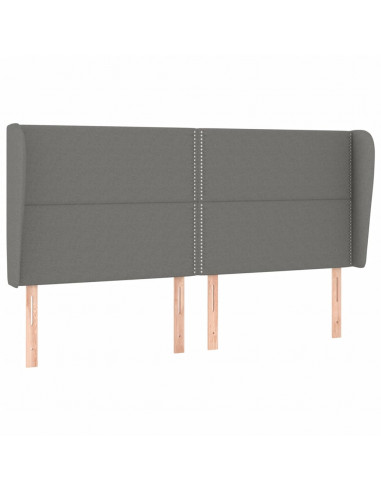 Giroletto a Molle con Materasso Grigio Scuro 180x200 cm Tessuto