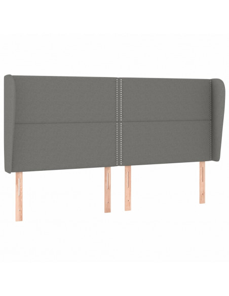 Giroletto a Molle con Materasso Grigio Scuro 180x200 cm Tessuto