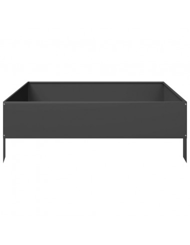 Fioriera Rialzata da Giardino Nera 100x100x33,5 cm in Acciaio