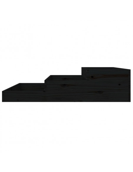Fioriera Nera 107x107x27 cm in Legno Massello di Pino