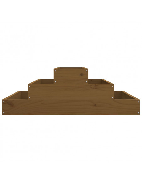 Fioriera Miele 80x80x27 cm in Legno Massello di Pino