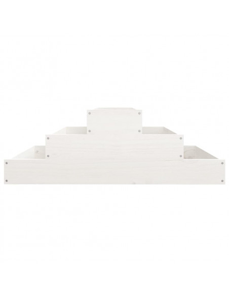 Fioriera Bianca 80x80x27 cm in Legno Massello di Pino
