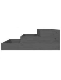 Fioriera Grigia 78x78x27 cm in Legno Massello di Pino