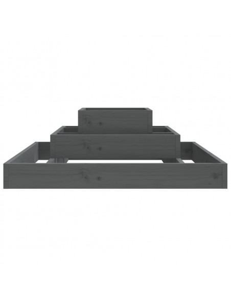 Fioriera Grigia 80x80x27 cm in Legno Massello di Pino
