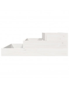 Fioriera Bianca 78x78x27 cm in Legno Massello di Pino