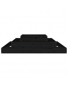 Fioriera Nera 110x110x27 cm in Legno Massello di Pino