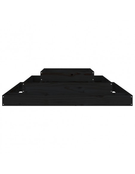 Fioriera Nera 110x110x27 cm in Legno Massello di Pino