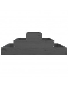 Fioriera Grigia 80x80x27 cm in Legno Massello di Pino