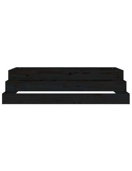 Fioriera Nera 110x110x27 cm in Legno Massello di Pino