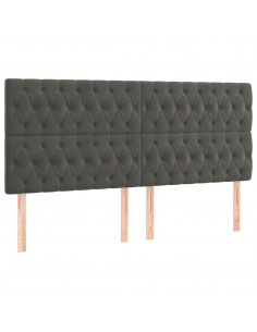 Giroletto a Molle con Materasso Grigio Scuro 180x200 cm Velluto 2