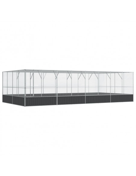 Voliera con Estensione Argento 832x414x212 cm in Acciaio