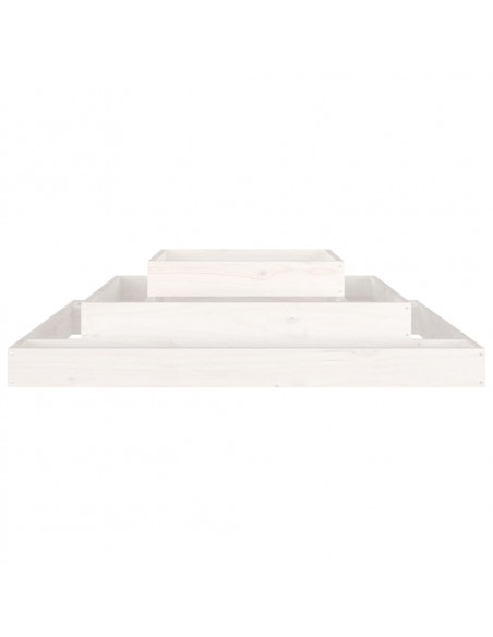 Fioriera Bianca 110x110x27 cm in Legno Massello di Pino