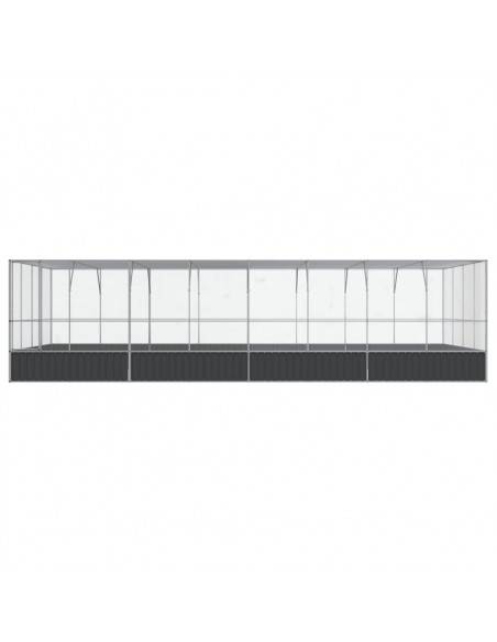 Voliera con Estensione Argento 832x414x212 cm in Acciaio