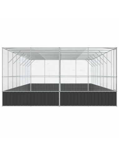 Voliera con Estensione Argento 832x414x212 cm in Acciaio