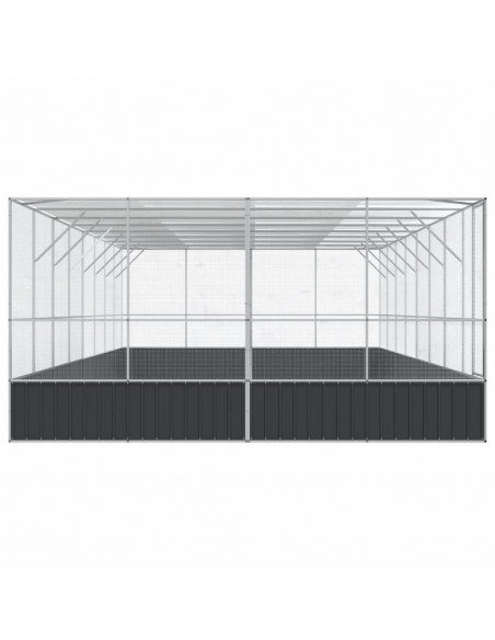 Voliera con Estensione Argento 832x414x212 cm in Acciaio