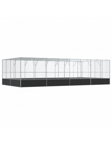 Voliera con Estensione Argento 832x414x212 cm in Acciaio