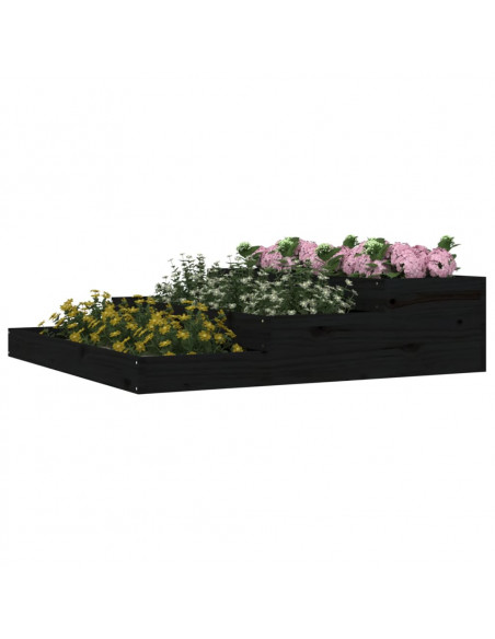 Fioriera Nera 107x107x27 cm in Legno Massello di Pino