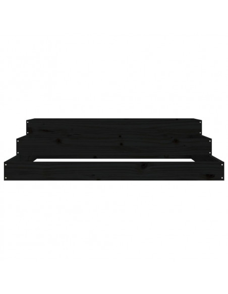 Fioriera Nera 107x107x27 cm in Legno Massello di Pino