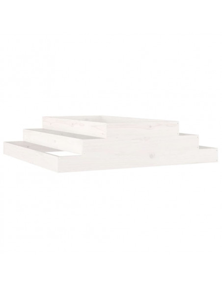 Fioriera Bianca 110x110x27 cm in Legno Massello di Pino