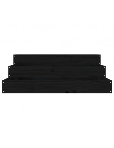 Fioriera Nera 78x78x27 cm in Legno Massello di Pino