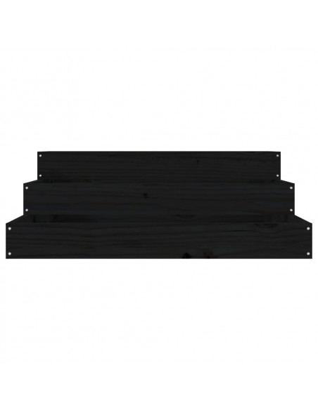 Fioriera Nera 78x78x27 cm in Legno Massello di Pino