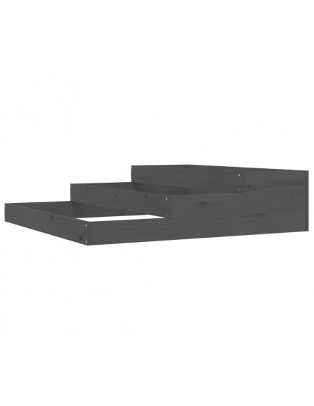 Fioriera Grigia 107x107x27 cm in Legno Massello di Pino