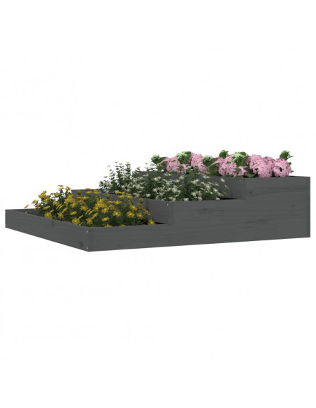 Fioriera Grigia 107x107x27 cm in Legno Massello di Pino