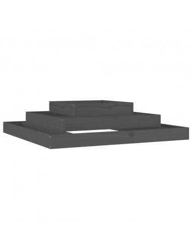 Fioriera Grigia 110x110x27 cm in Legno Massello di Pino