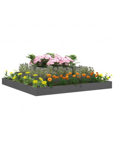 Fioriera Grigia 110x110x27 cm in Legno Massello di Pino