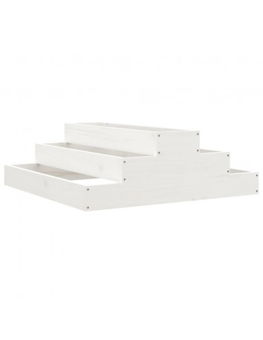 Fioriera Bianca 80x80x27 cm in Legno Massello di Pino