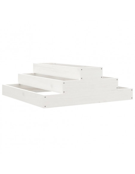Fioriera Bianca 80x80x27 cm in Legno Massello di Pino