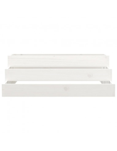 Fioriera Bianca 80x80x27 cm in Legno Massello di Pino