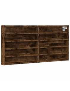 Armadietto Vetrina Rovere Fumo 100x8,5x50 cm Legno Multistrato 2