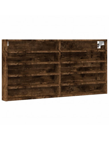 Armadietto Vetrina Rovere Fumo 100x8,5x50 cm Legno Multistrato