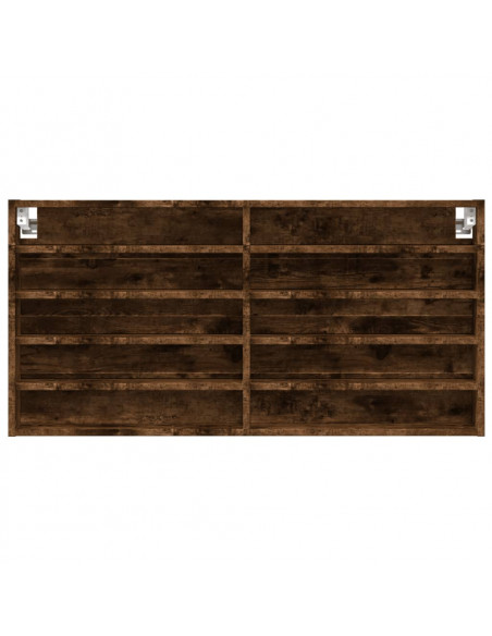 Armadietto Vetrina Rovere Fumo 100x8,5x50 cm Legno Multistrato